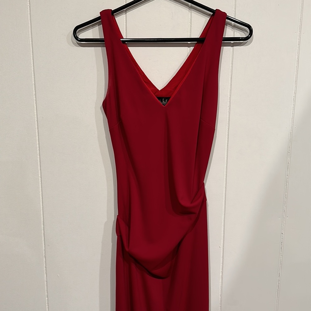 Nicole Miller Red Fitted Long Dress
